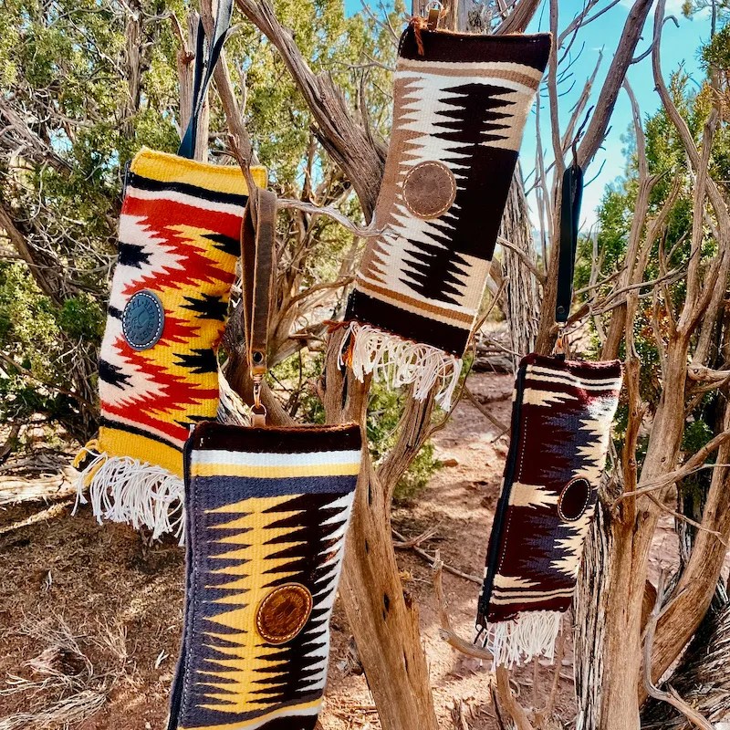 handwoven rug clutch