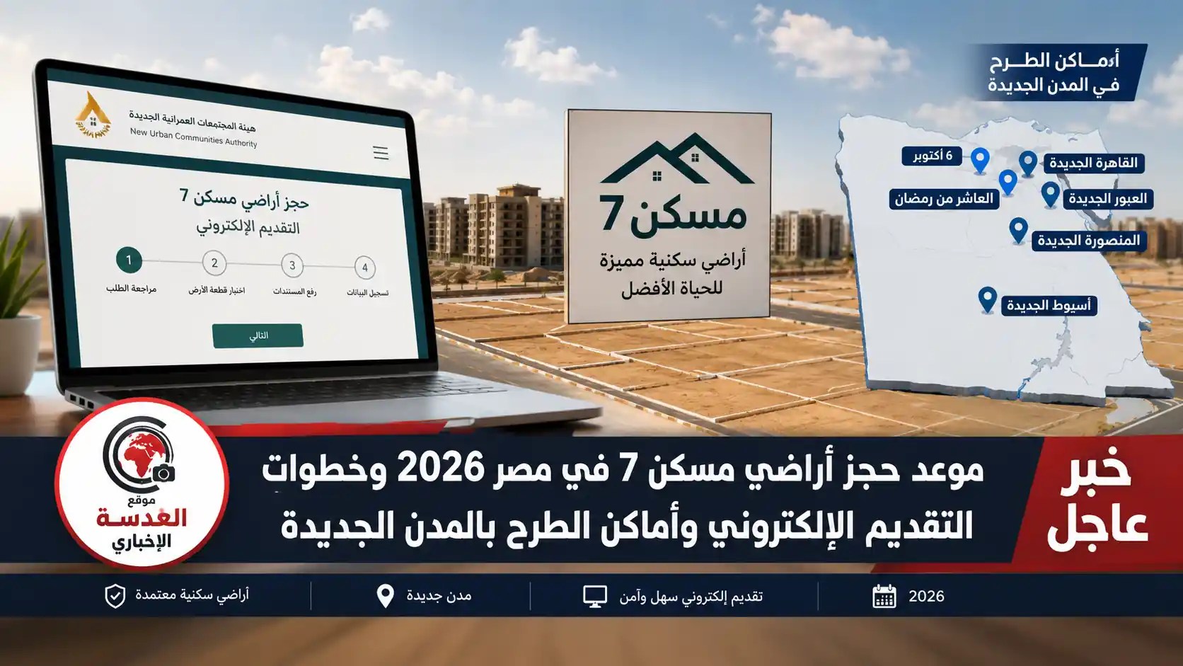 موعد حجز أراضي مسكن 7 في مصر 2026 عبر منصة الحجز الإلكتروني الرسمية