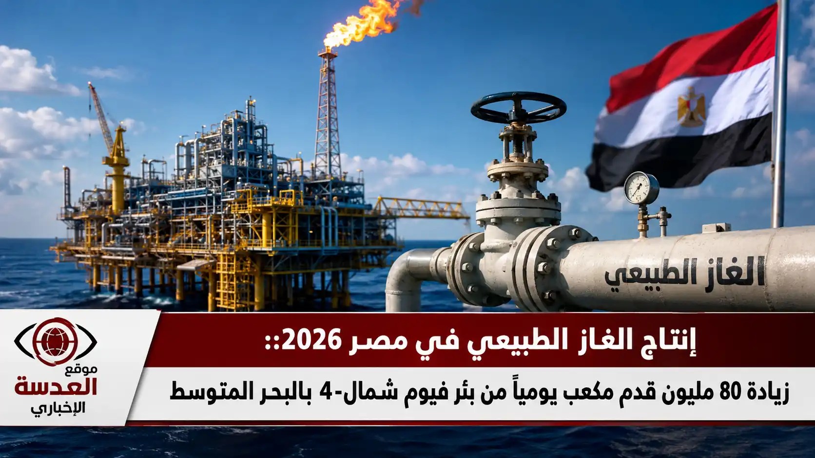 منصة حفر تابعة لشركة بي بي في البحر المتوسط لإنتاج الغاز الطبيعي في مصر عام 2026
