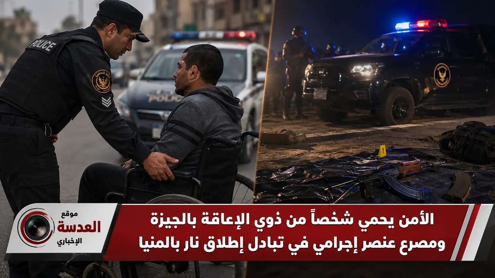 قوات الأمن المصرية أثناء تنفيذ حملة أمنية في أحد الشوارع
