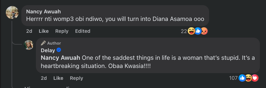 Deloris Frimpong Manso, professionally known as Delay, is a Ghanaian Broadcaster, and she is currently trending after she went pound for pound with a lady who decided to disrespect her under her post. Delay Blasts a Lady who told her find a Man