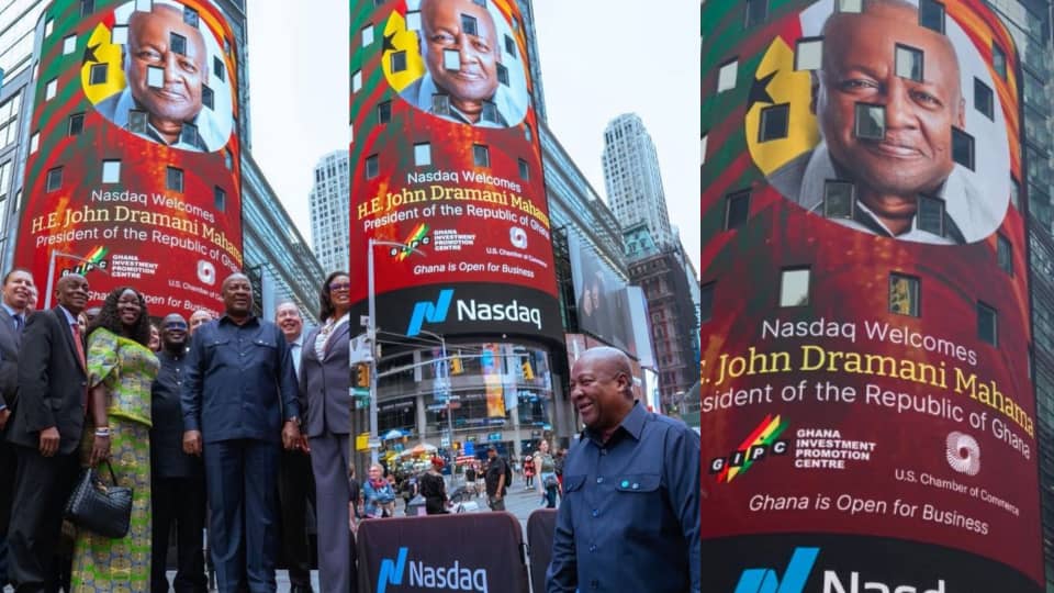 Prez. Mahama appearing on the New York Times Square raises eyebrows