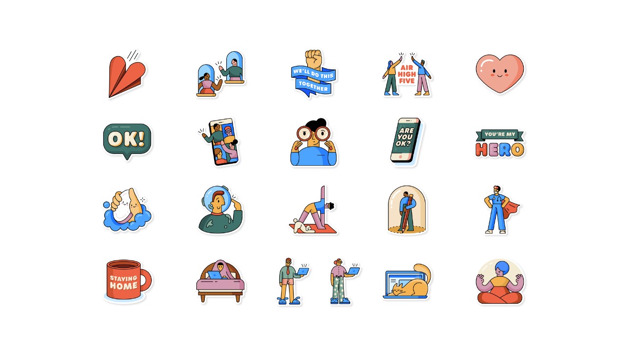 whatsapp together at home stickers