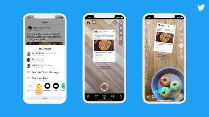 Twitter snapchat integration