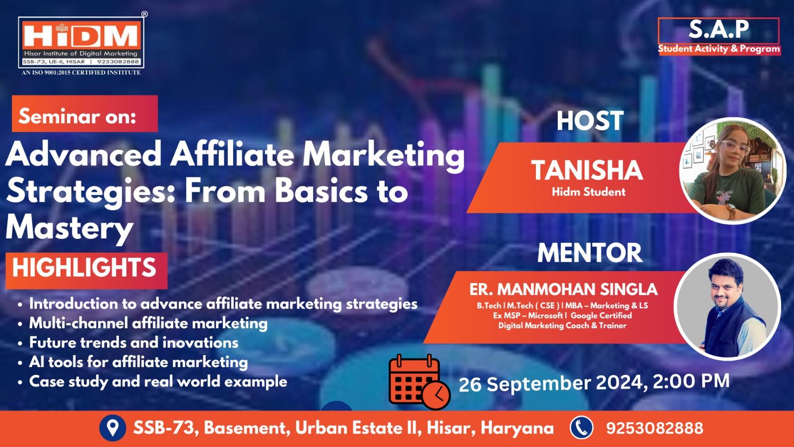 HIDM SEMINAR FEST 2024 (Phase-2): SEMINAR ON ADVANCE AFFILIATE MARKETING STRATEGIES: FROM BASIC TO MASTERY HIDM TO BE HELD ON SEPTEMBER 5, 2024