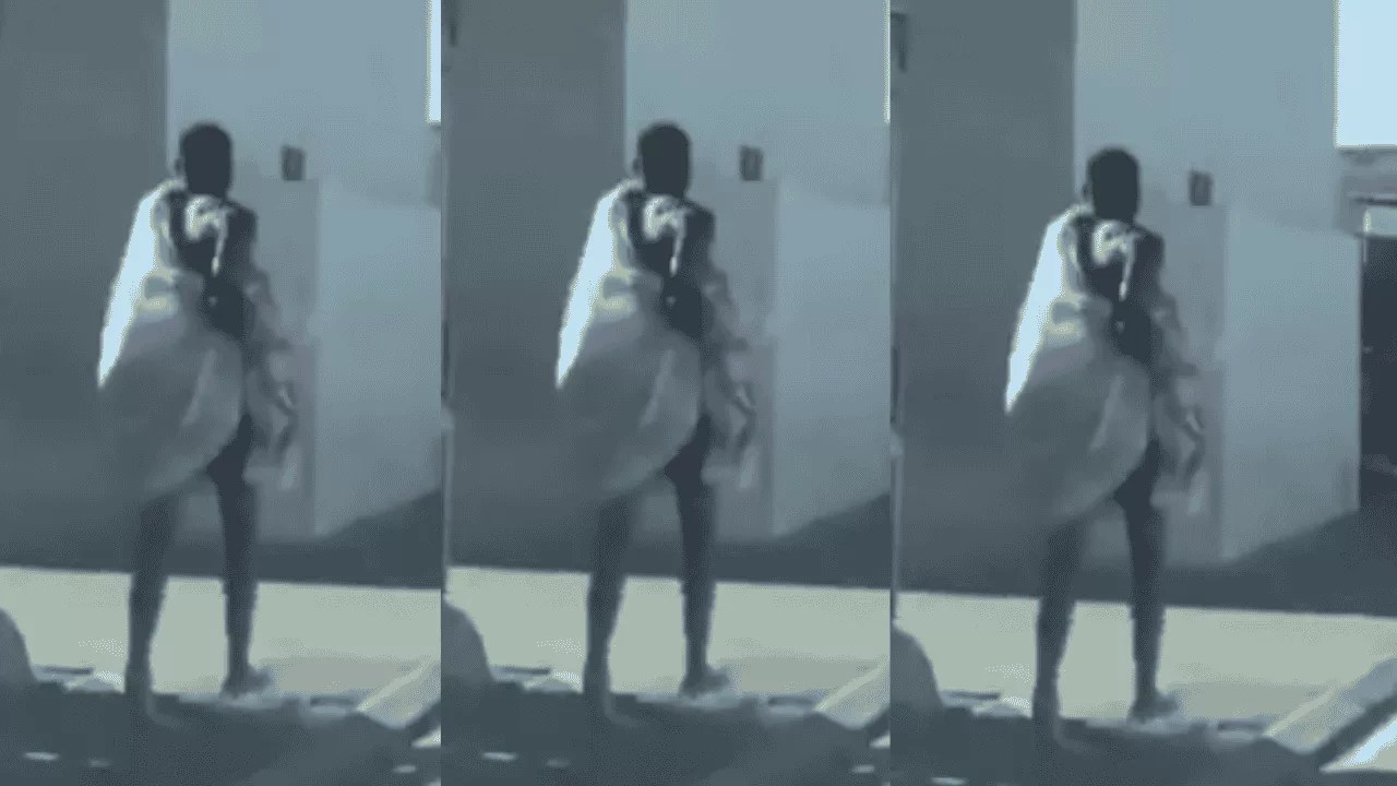 Young Man Flees Naked, Only Blanket for Cover