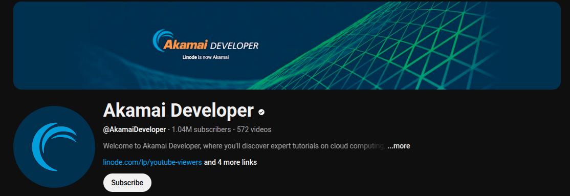 Managed by Akamai Development Relations, this channel serves as a hub for developers, providing insights into cloud computing.