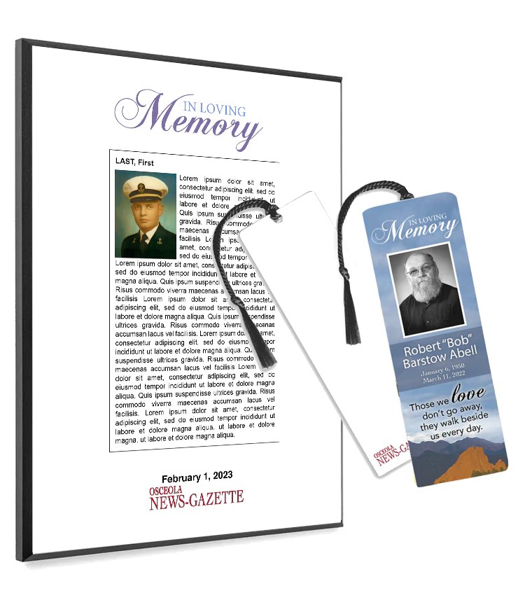 Osceola News Gazette Memorial Combo