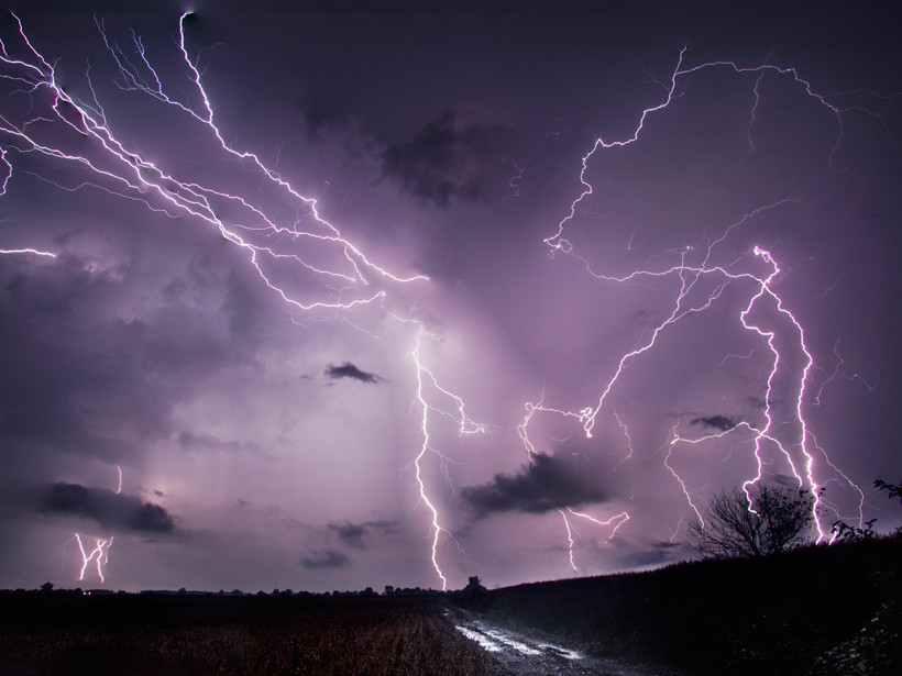 Lightning rips across the sky during a storm in Indiana in 2014.
