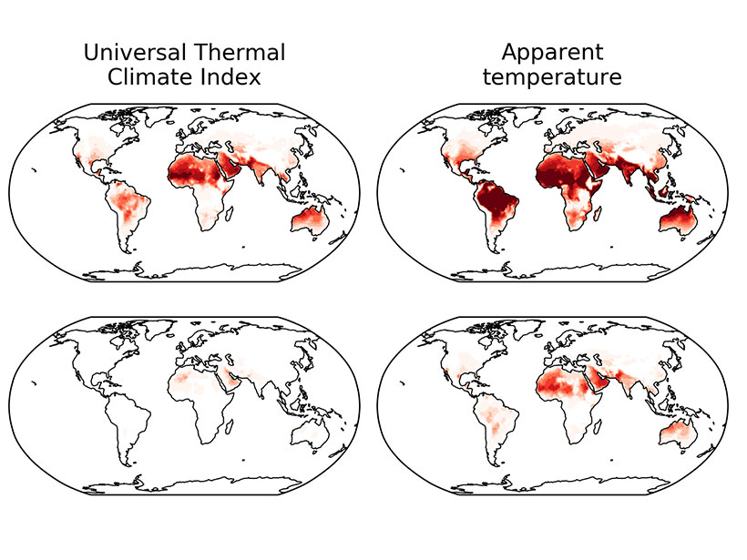 Different heat stress indicators change in different ways, but climate models project a clear trend of increasing heat stress worldwide.