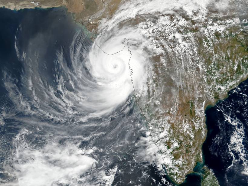 Satellite image of Cyclone Tauktae hitting India’s west coast