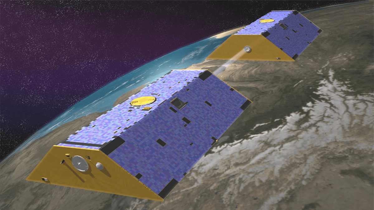 Concept art of the Gravity Recovery and Climate Experiment (GRACE) satellite