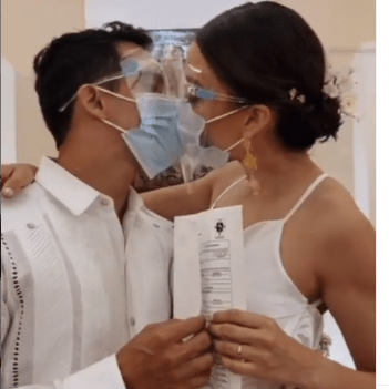 Capturas de pantalla de la transmisión en vivo de la boda entre Rommel Pacheco y "Lylo Fa"