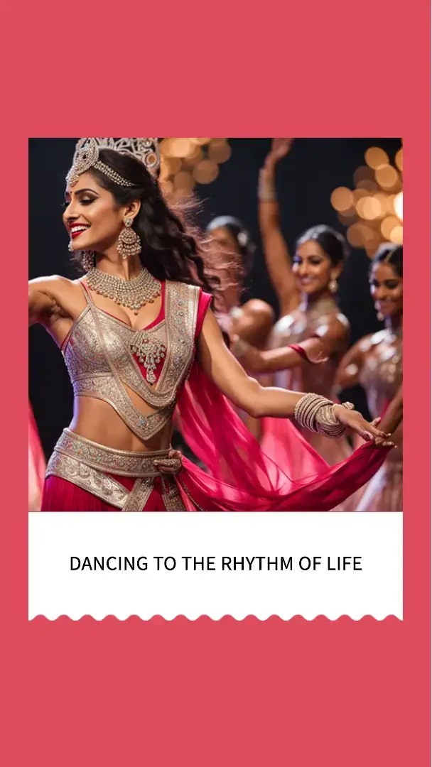 Shweta Sharda dancing on the stage of the Miss Universe 2023 pageant.