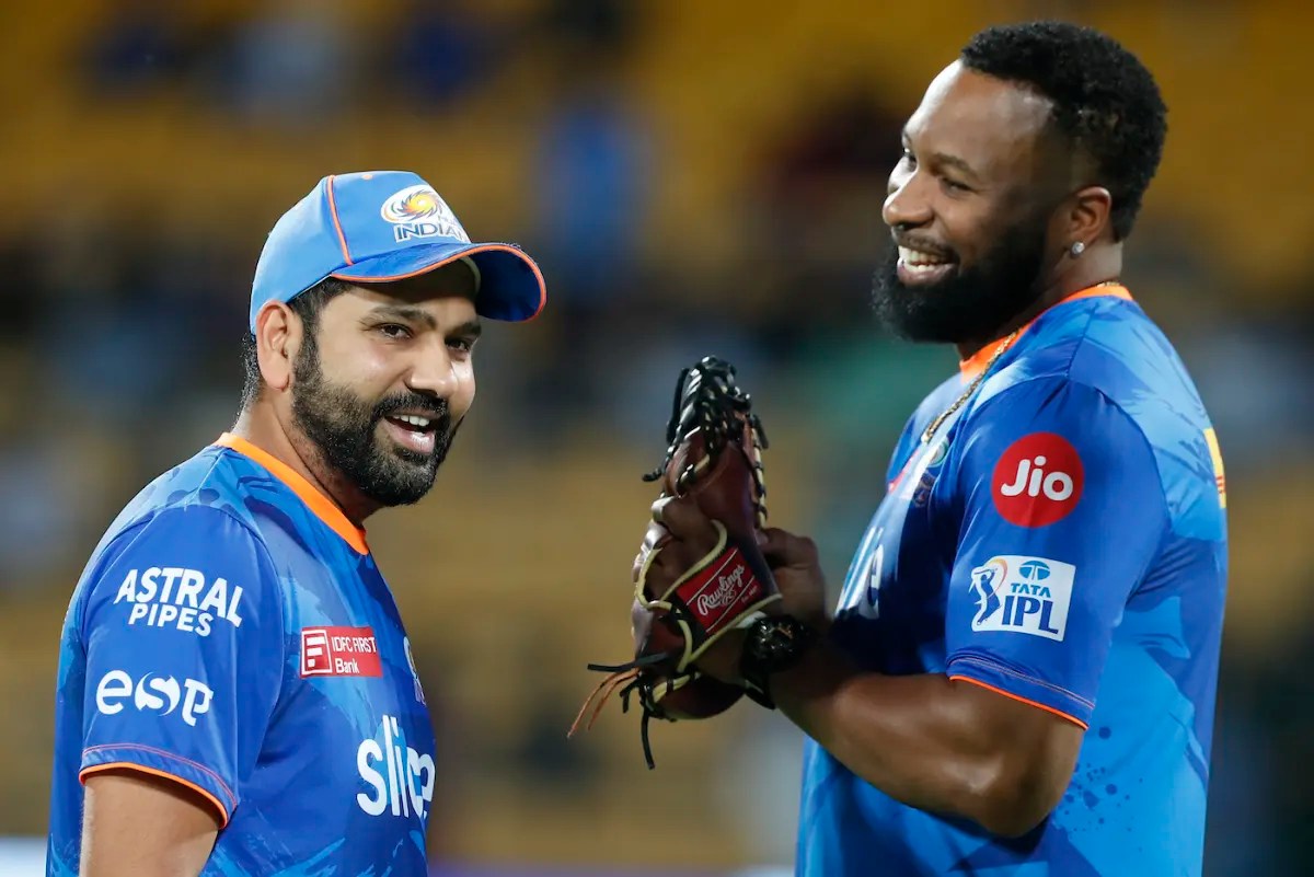 Rohit Sharma with Kieron Pollard