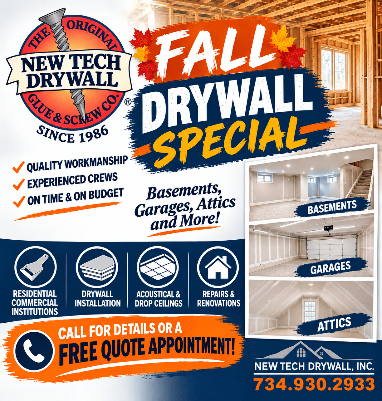 Fall New Tech Drywall Special