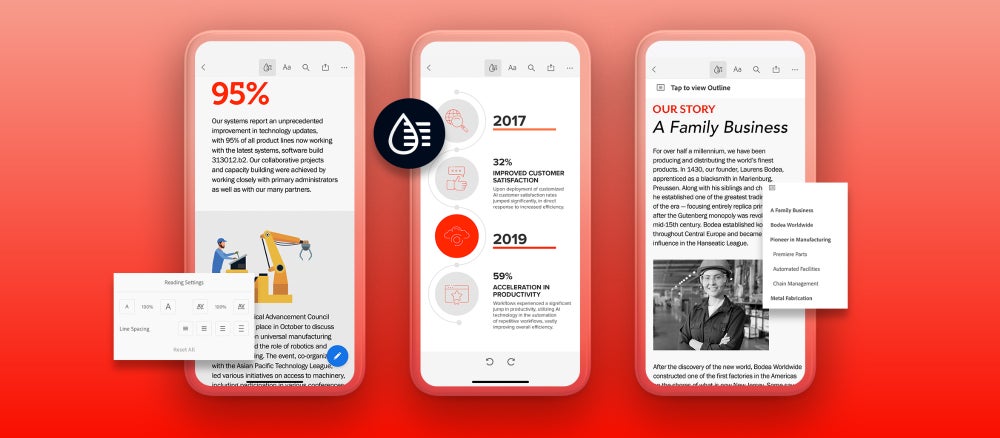 PDF 也有回應式！Adobe Acrobat Reader 手機版增 Liquid Mode 可重新排列文字方便閱讀