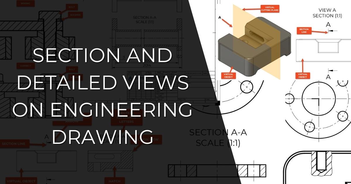 SECTION AND DETAILED VIEWS ON ENGINEERING DRAWING - Newtonian World