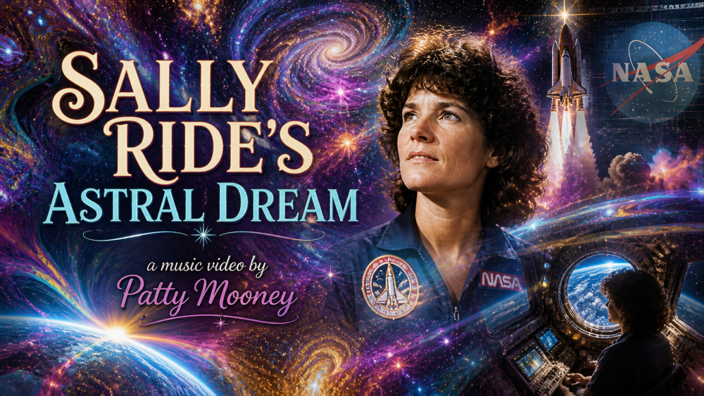 Sally Ride's Astral Dream a poetic video by Patty Mooney, filmmaker at New & Unique Videos of San Diego California