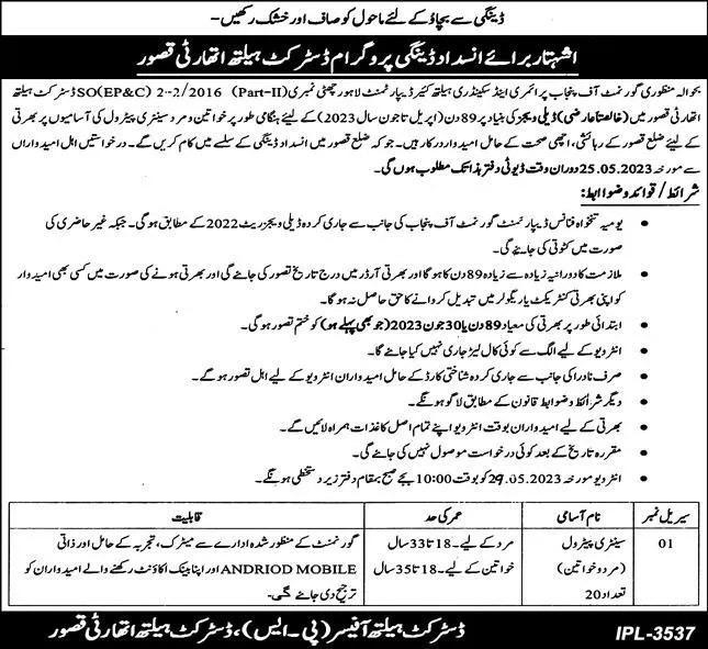 District Health Authority Management Posts 2023