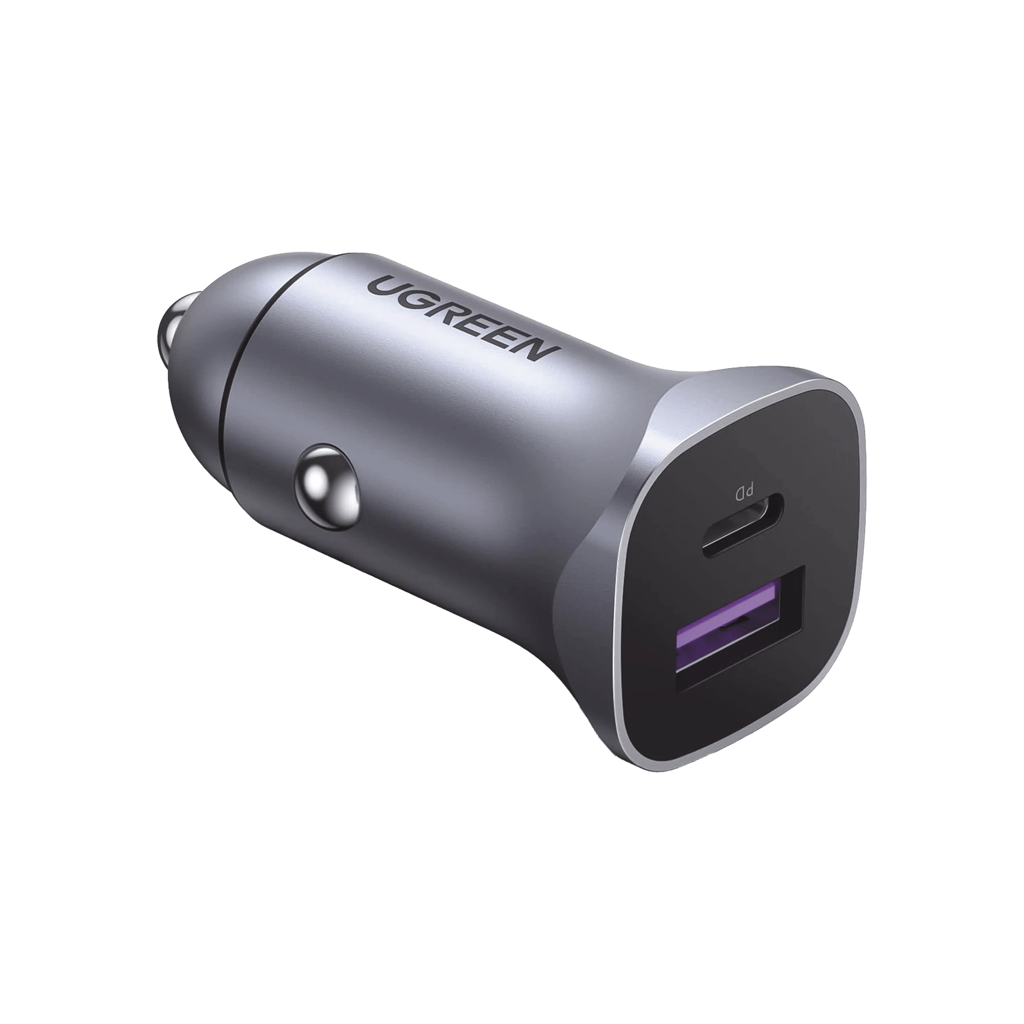 Ugreen Cargador para Auto 40858, 12V, 1x USB A, 1x USB C, Plata
