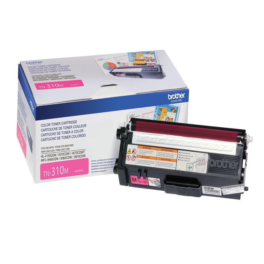 Toner Brother Tn310M Magenta, 1,500 Paginas, Para Equipos De La Serie 9000