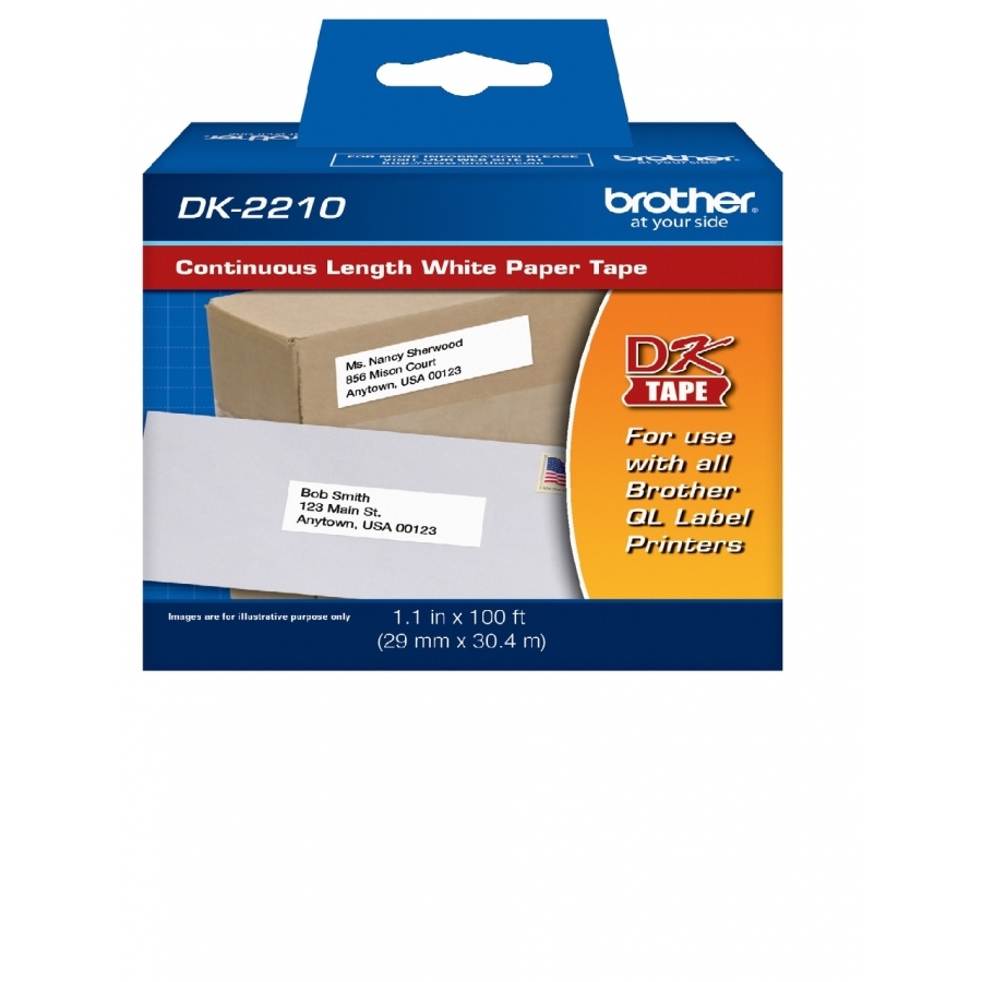 Etiqueta Continuo Brother Dk2210 Blanca 29Mm X 30.4 Mts Compatible Con Ql´S