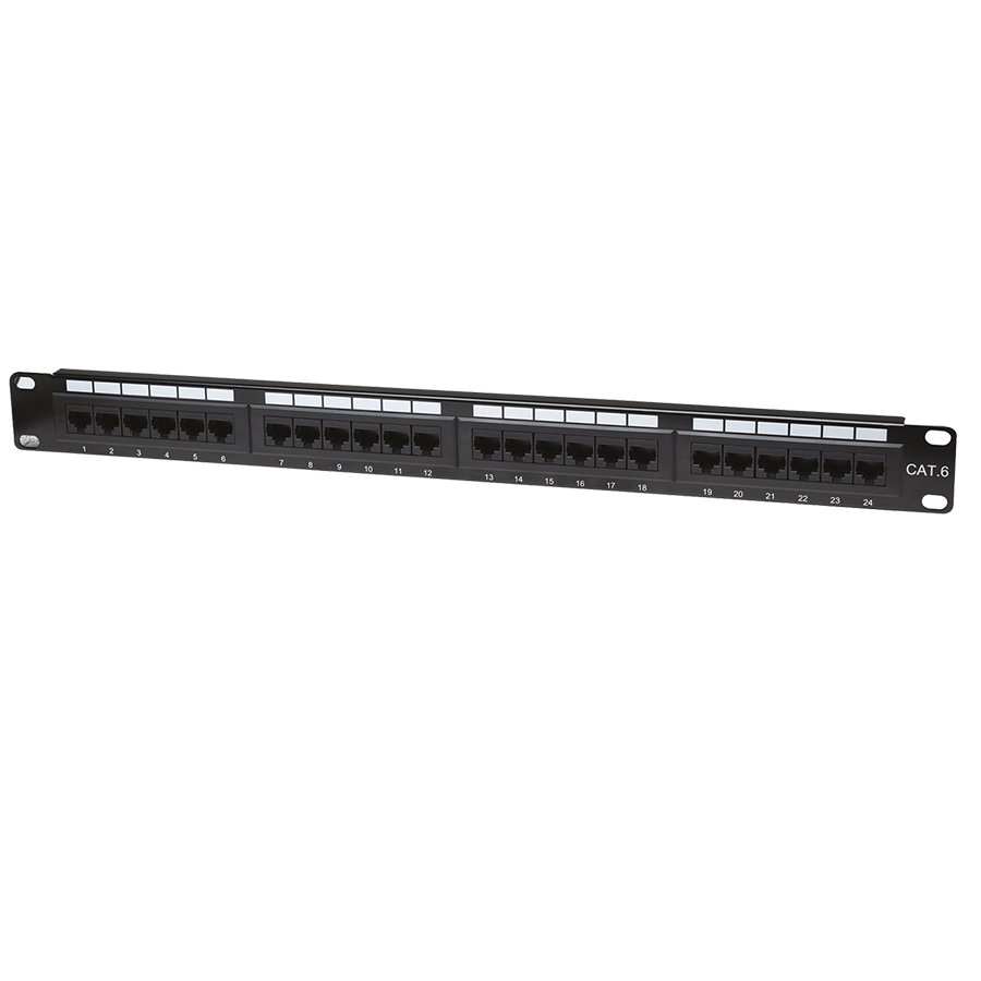 Panel De Parcheo Intellinet,520959, Cat6 Utp 24 Puertos Rj45 Montaje Rack 19 1U