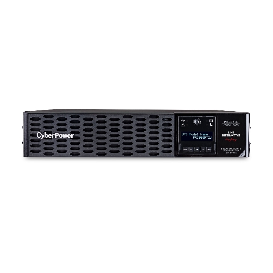 No Break Cyberpower (Pr3000Rt2U) 3000Va / 3000W, Rack /Torre, 2U, 8 Nema 5-20R +1 Nema L5-30R, Senoidal Pura, Garantía 3 Años, Incluye Batería.