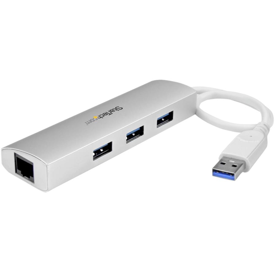 Hub Usb 3.0 De 3 Puertos - Concentrador De 3 Puertos Usb 3.0 Con Adaptador De Red Ethernet Gigabit - Hub Portatil De Aluminio - Startech.Com Mod. St3300G3Ua