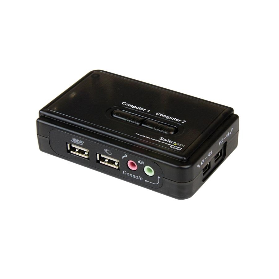 Switch Juego Conmutador Kvm De 2 Puertos Todo Incluido - Usb - Audio Y Video Vga - 2X Usb A Hembra - 2X Mini Usb B Hembra - Hd15 Macho - Startech.Com Mod. Sv211Kusb