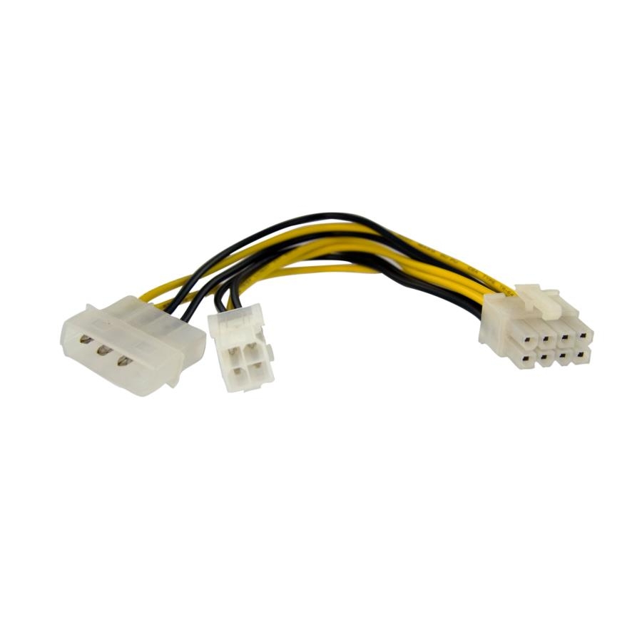 Cable Adaptador De 15Cm Para Fuente De Poder - Alimentación Cpu Interno 4 Pines A 8 Pines Eps Con Lp4 - Hembra A Macho - Startech.Com Mod. Eps48Adap