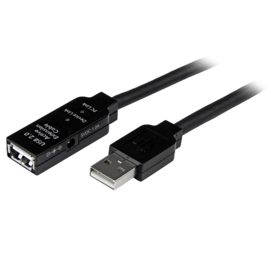 Cable De Extension Alargador De 5M - Usb 2.0 De Extension Alargador Activo De 5 Metros - Macho A Hembra - Con Opción A Fuente De Poder Externa - Startech.Com Mod. Usb2Aaext5M
