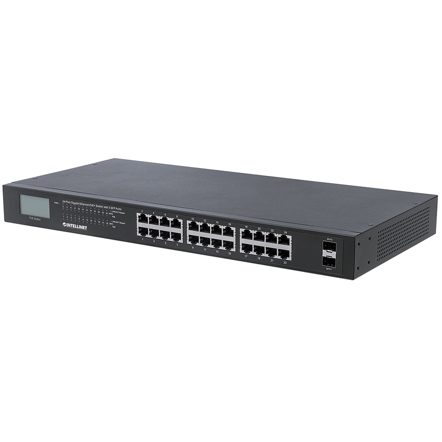 Poe Switch,Intellinet,561341, Gb 16 Ptos 19, 30W/Pto, 220W, Admin + 2 Sfp