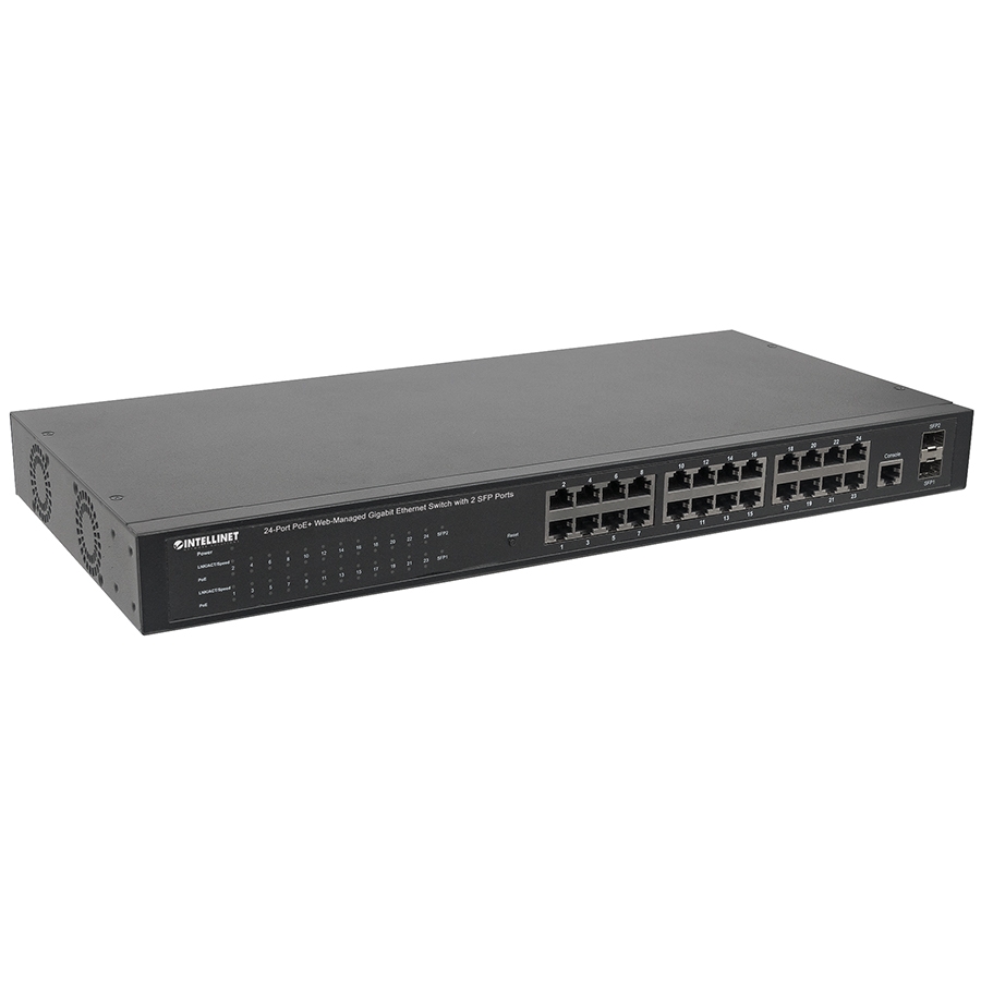 Poe Switch,Intellinet,560559, Gb 24 Ptos 19 30W/Pto, 240W + 2 Sfp