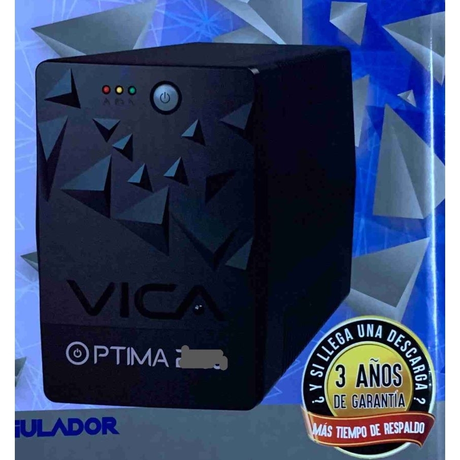No Break Ups Vica Optima 500 Con Regulador Integrado 500Va 240Watts 6 Tomas Tipo Nema 5-15R Software De Monitoreo 3 Años De Garantia Equipo 2 En Baterias