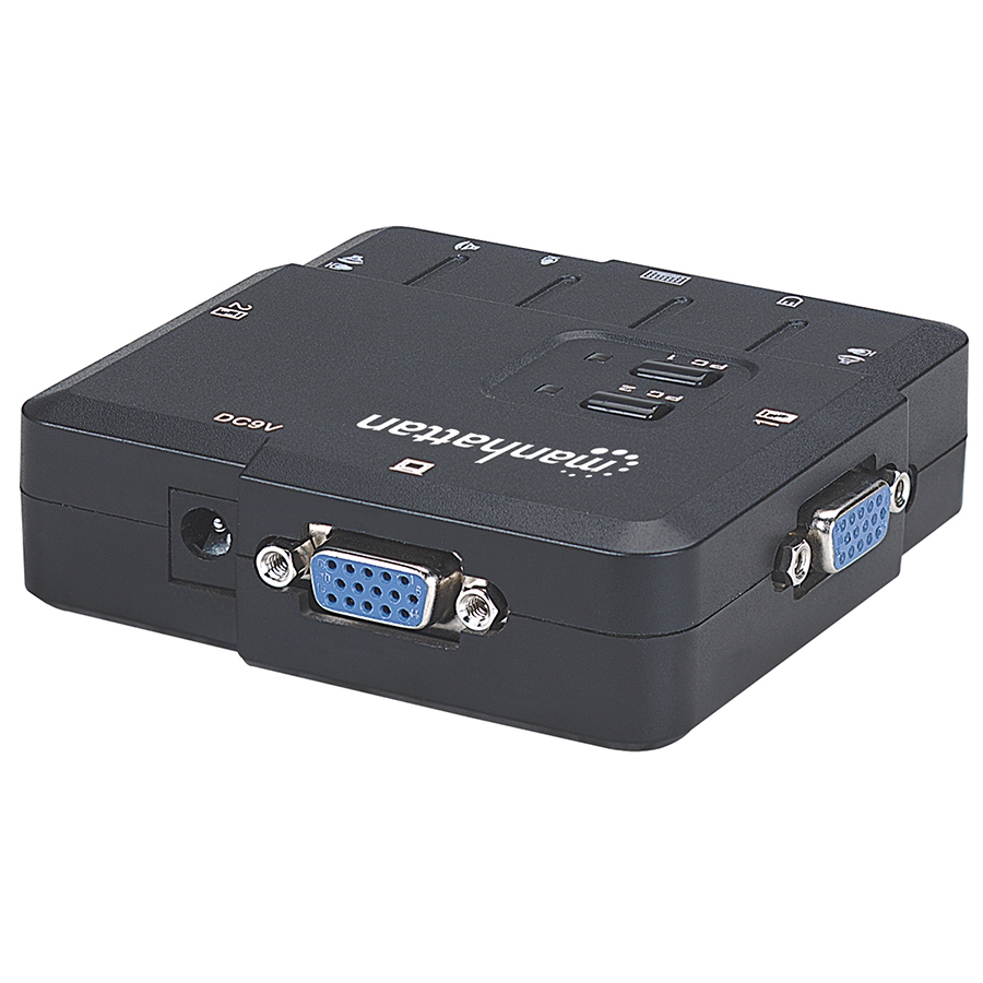Switch Kvm ,Manhattan,151252, Desktop Usb 2:1 Con Cables+Audio