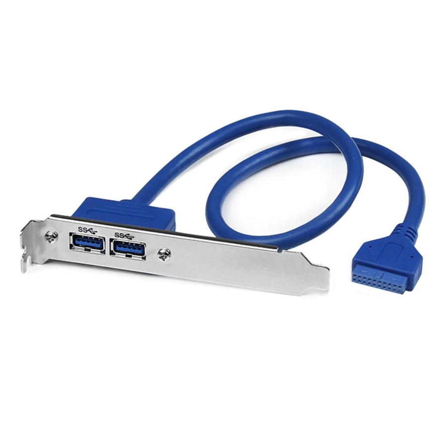 Bracket De  2 Puertos Usb 3.0 Superspeed Con Conexión A Tarjeta Madre - 2X Usb 3.0 A Hembra - Idc 20 Pines Hembra - Startech.Com Mod. Usb3Splate