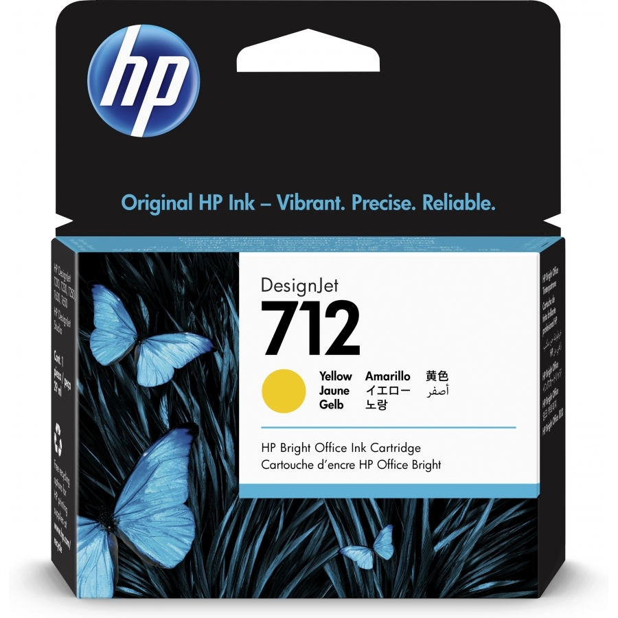 Cartucho De Tinta Hp Designjet 712 Amarillo, 29 Ml, (3Ed69A)