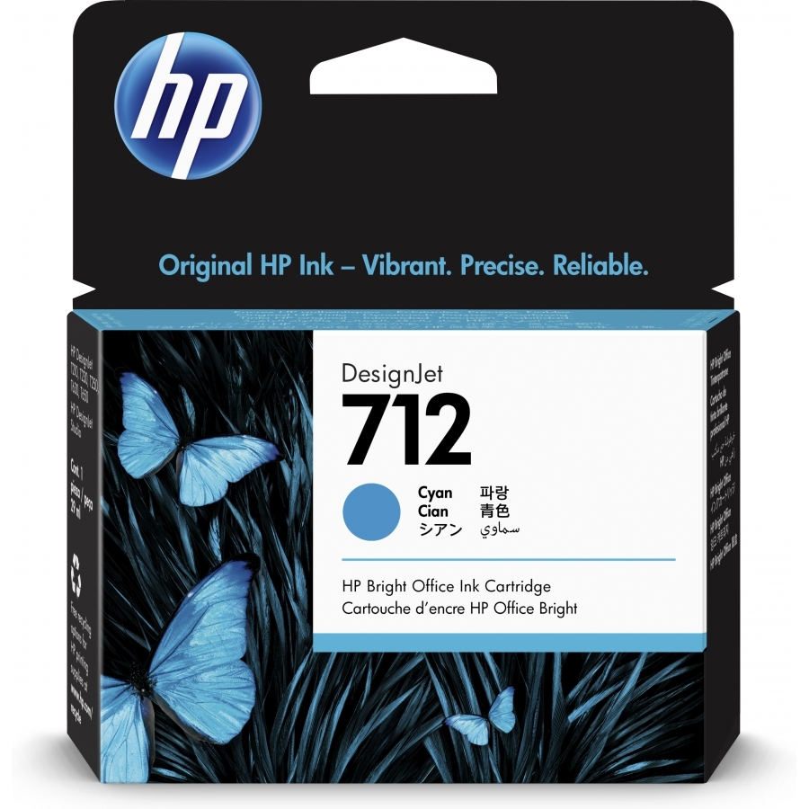 Cartucho De Tinta Hp Designjet 712 Cyan, 29 Ml, (3Ed67A)