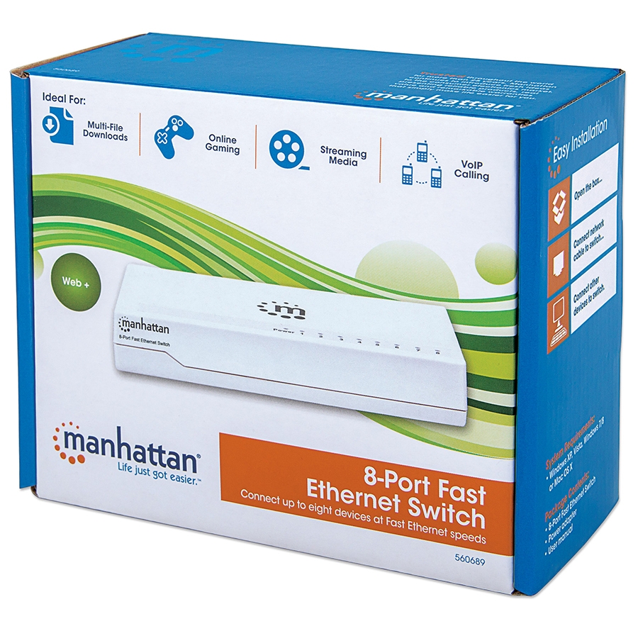 Switch,Manhattan,560689,  8 Ptos 10/100 Desktop Blanco Mh