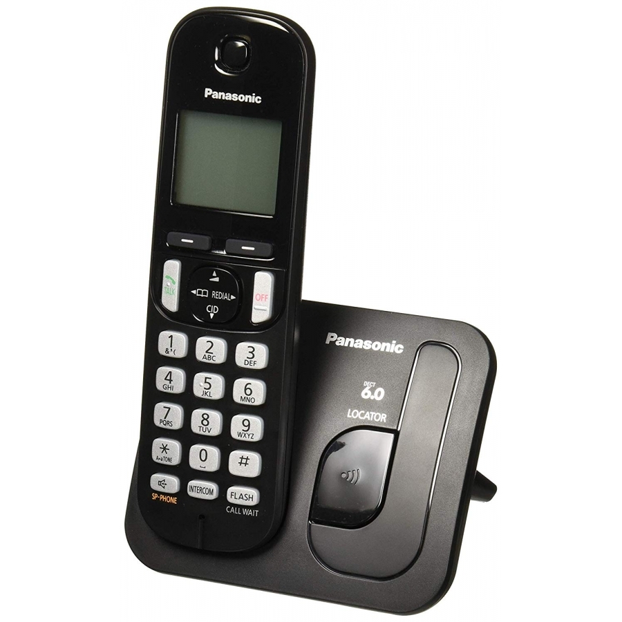 Telefono Panasonic Kx-Tgc210Meb Inalambrico Pantalla Lcd Color Ambar Altavoz Identificador De Llamadas 50 Numeros En Directorio (Negro)