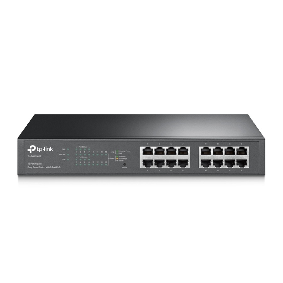 Switch | Tp-Link | Tl-Sg1016Pe | 16 Puertos Rj45 10/100/1000 | No Administrable | Con 8 Puertos Poe+
