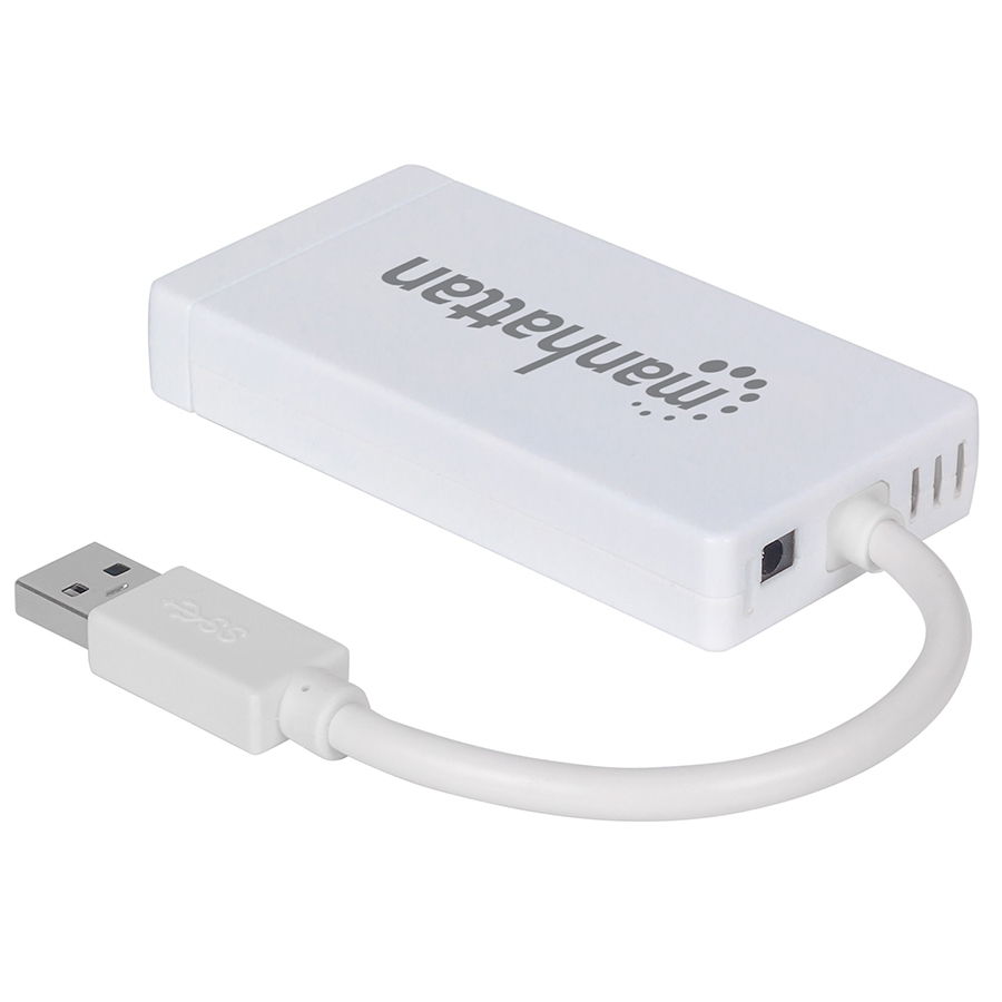 Adaptador Usb,Manhattan,507578, V3.0 A Red Gb  + Hub 3 Ptos Mh
