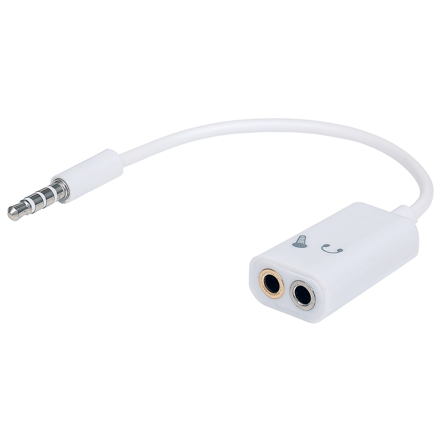 Adaptador Audio,Manhattan,354561, 3.5Mm 1 M A 2 H, Divide Audio Para Audifono Y Microfono