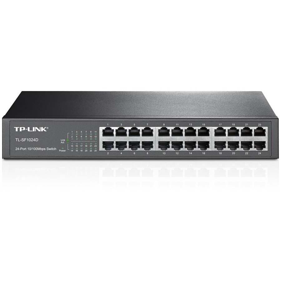 Switch |Tp-Link | Tl-Sf1024D | 24 Puertos Rj45 10/100 Mbps | No Administrable | Para Escritorio O Rack De 13 Pulgadas