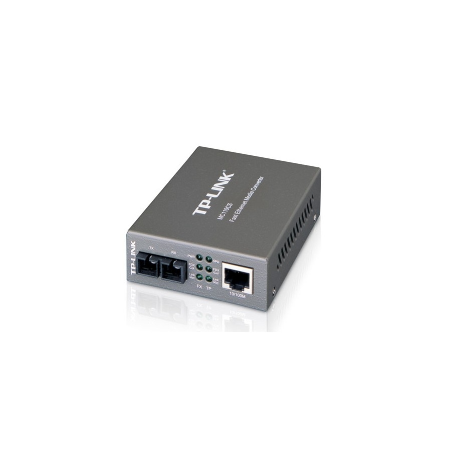 Convertidor De Medios Tp-Link Mc110Cs Mono Modo Conector De Fibra Sc A Rj45 10/100Mbps Duplex Total Hasta 20