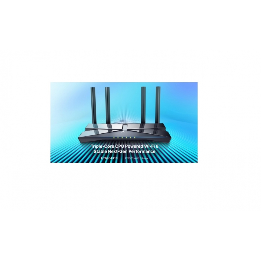 Router | Tp-Link | Archer Ax10 | Inalambrico | Wifi 6 | Ax1500 | Banda 2.4Ghz A 300Mbps Y 5Ghz A 1201Mbps | 4 Puertos Lan Giga 1 Puerto Wan Giga Y 4 Antenas Ext Fijas