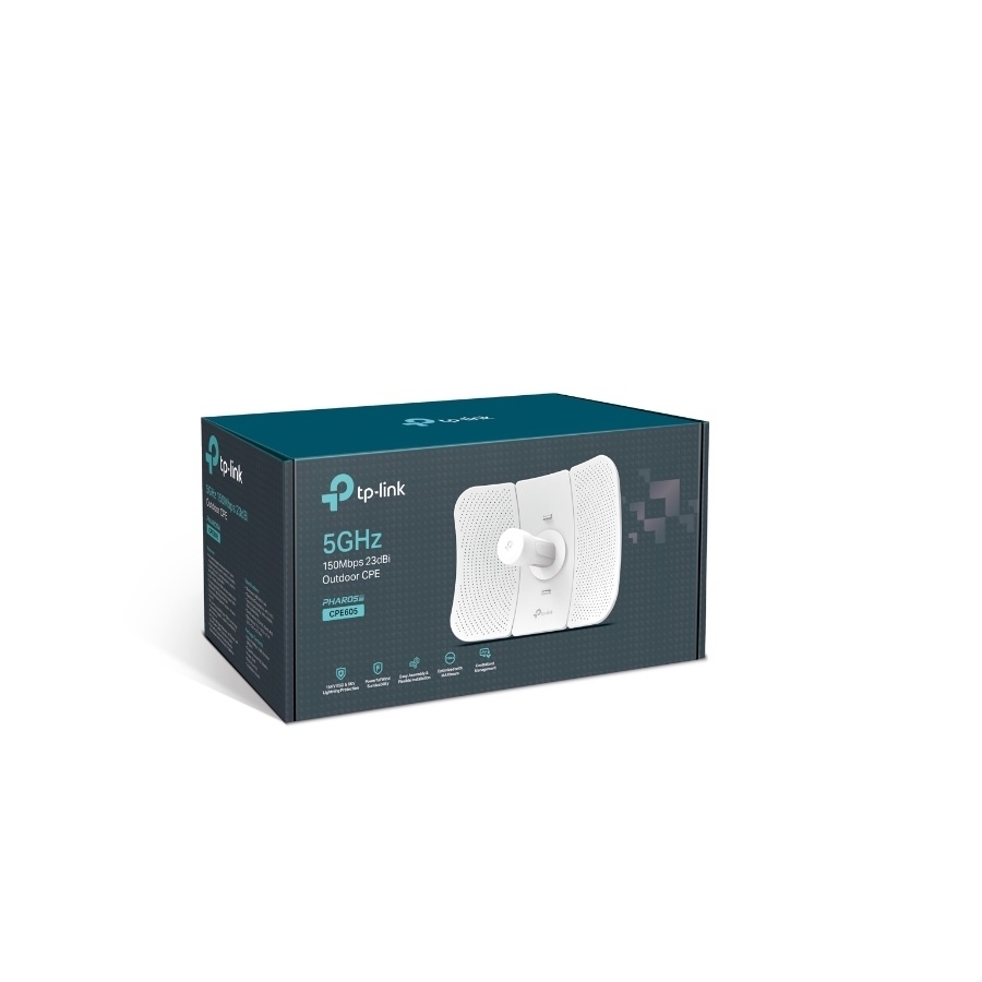 Access Point |Tp-Link | Cpe605 | Inalambrico | Antena Para Exterior Direccional 23Dbi 5Ghz 150Mbps Modos Ap/Cliente/Repetidor /Ap Router/ Ap Cliente Router Wisp 1 Rj45 10/100 | Poe Pasivo Incluido
