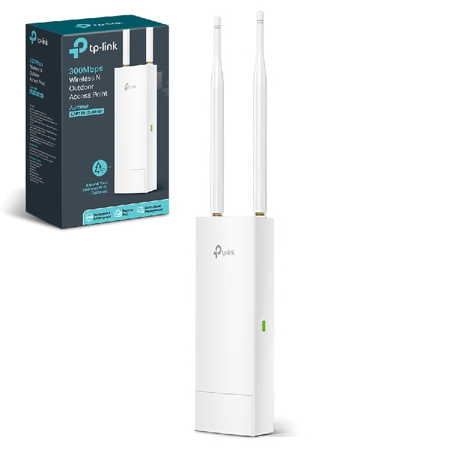 Access Point | Tp-Link | Eap110-Outdoor | Inalambrico | Para Exterior 802.11N/G/B 300Mbps 1 Rj45 Incluye Inyector Poe Pasivo 2 Antenas Externas Omnidireccionales 3Dbi Mimo 2X2